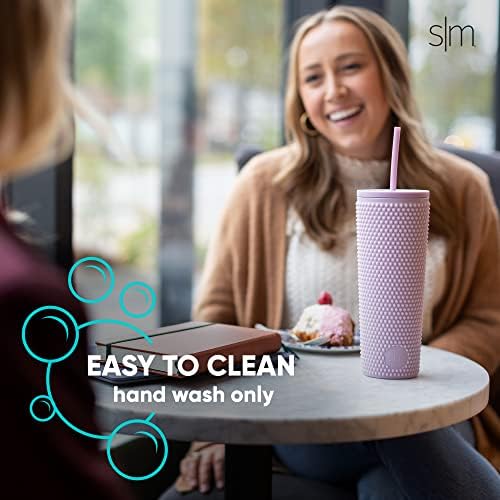 Simple Modern Textured Plastic Tumbler, Straw Lid | 24oz | Beige