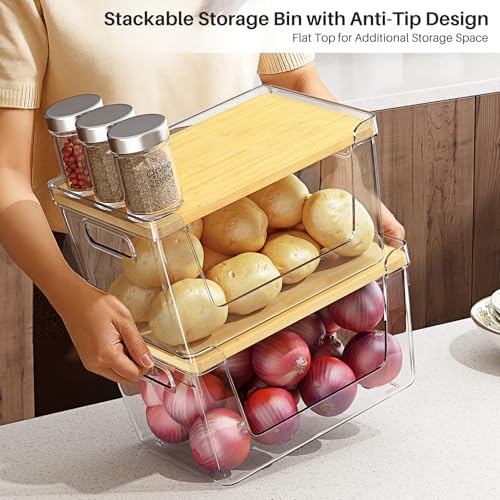 3 Set Pantry Organizer and Stackable Storage Kitchen,Sturdy and