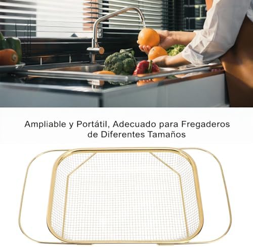 Yosoo Health Gear Over Sink Colander, Gold