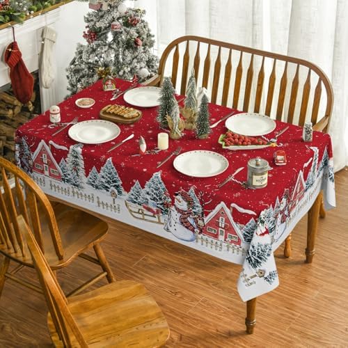 Horaldaily Christmas Tablecloth 60 x 104 Inch Rectangular Winter