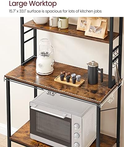 VASAGLE 6-Tier Baker's Rack, 31.5 Inches, 6 Hooks