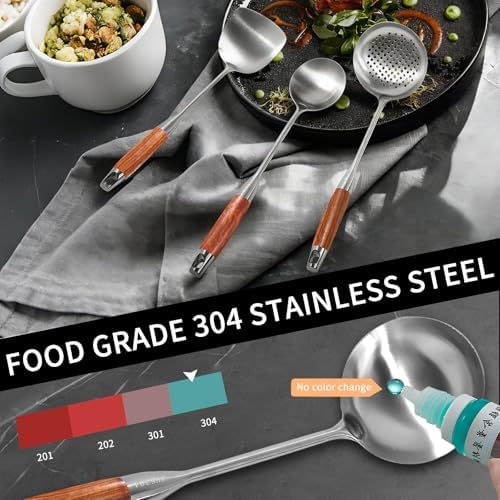 304 Stainless Steel 3-Piece Wok Utensil Set, 15-Inch