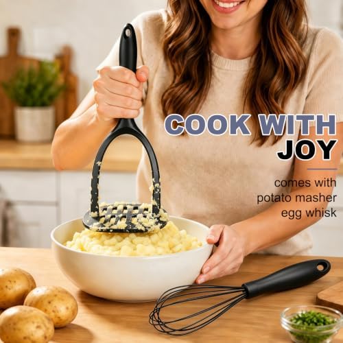 Silicone Cooking Utensils Set, 10-Piece, Black