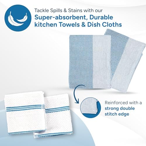 Casa Platino Silicone Oven Mitts, 8-Piece, Cornflower