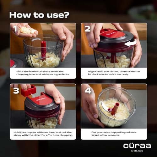 by YFL home ChopLab Lite Manual Chopper | 650ml Portable Vegetable