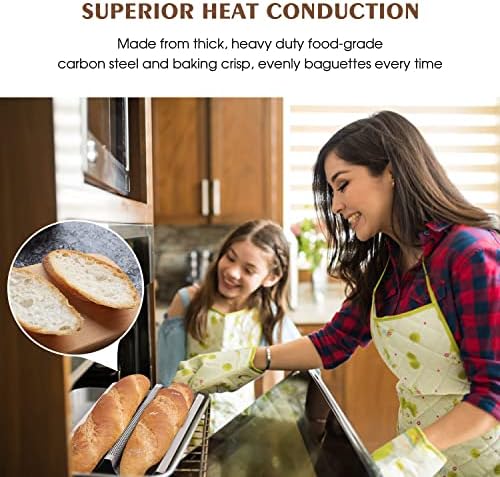 Baguette Pan French Bread Pans For Baking Pans, Nonstick 2 Slots