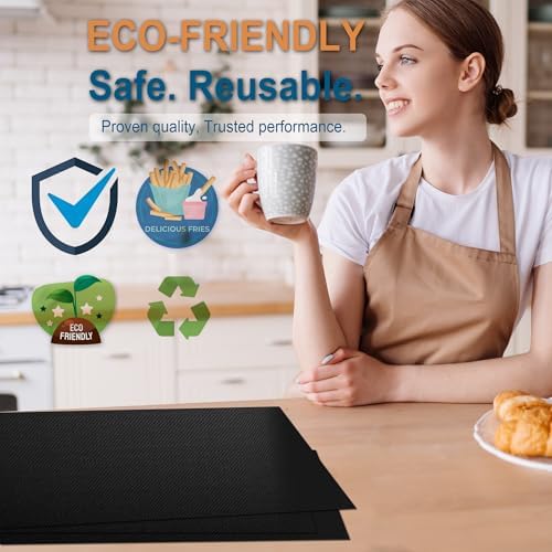 Oven Liners for Bottom of Oven - 3 Pack Large Oven Mats, 17”x25”