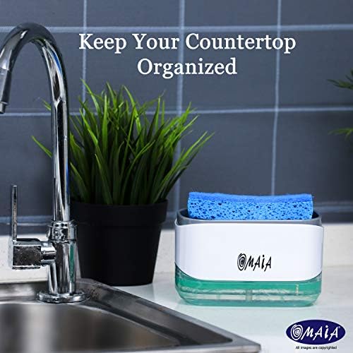 OMAIA 2-in-1 Dish Soap Dispenser with Sponge Holder