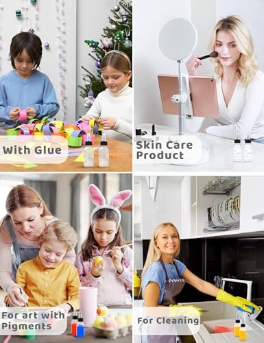 EOSAU 6 Pcs 1oz Clear Plastic Squeeze Bottles for Liquids, Twist Top