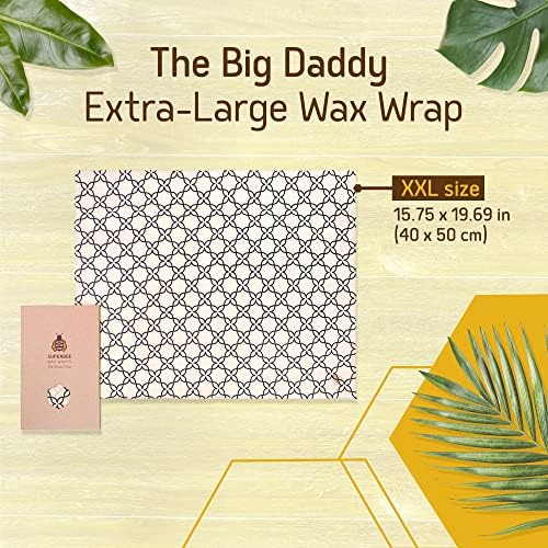 SuperBee Reusable Beeswax Bread Wrap, XXL, Meadow