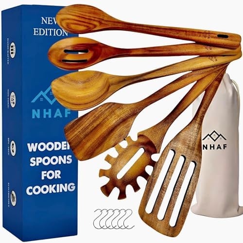 Teak Wooden Cooking Utensil Set, 6-Piece