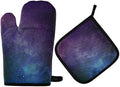 QMXO Universe Stars Nebula Galaxy Oven Mitts Quilted Cotton Lining