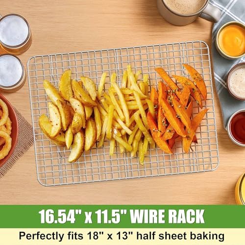 Homikit 16.5"x11.5" Stainless Steel Large Cooling Racks Fit Half Sheet