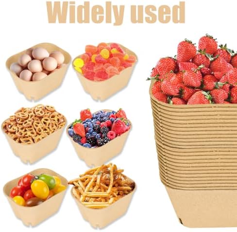 Large Pulp Fiber Berry Basket Container for Produce Cardboard Fruit