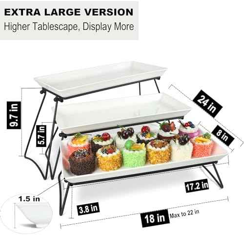 Czlizdyt Extra Large 3 Tier Serving Tray Set, 24x22x9.7 inch Cupcake