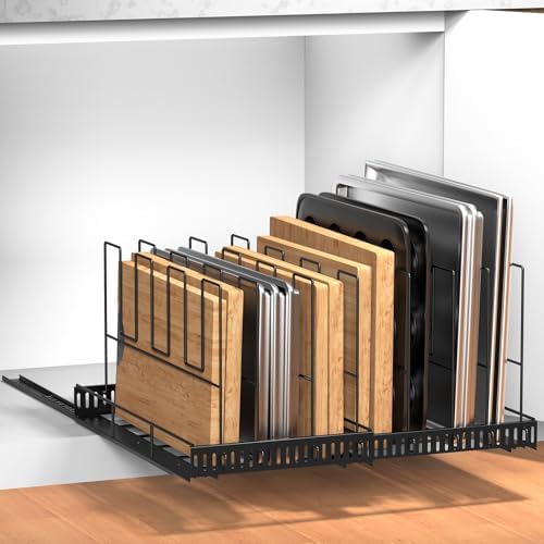 Housolution Pull Out Baking Tray and Cookie Sheet Cutting Board Organizer
