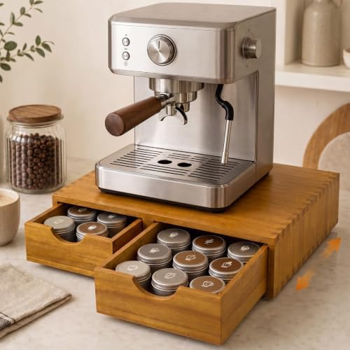 Novabright Coffee Maker Pod Holder Drawer, 30 Pods