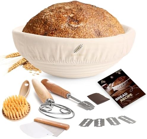 BAKERIA 9" Sourdough Bread Proofing Basket Kit – Artisan Banneton Set