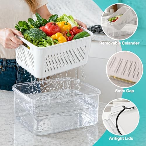 4 Pack Fruit Storage Containers for Fridge