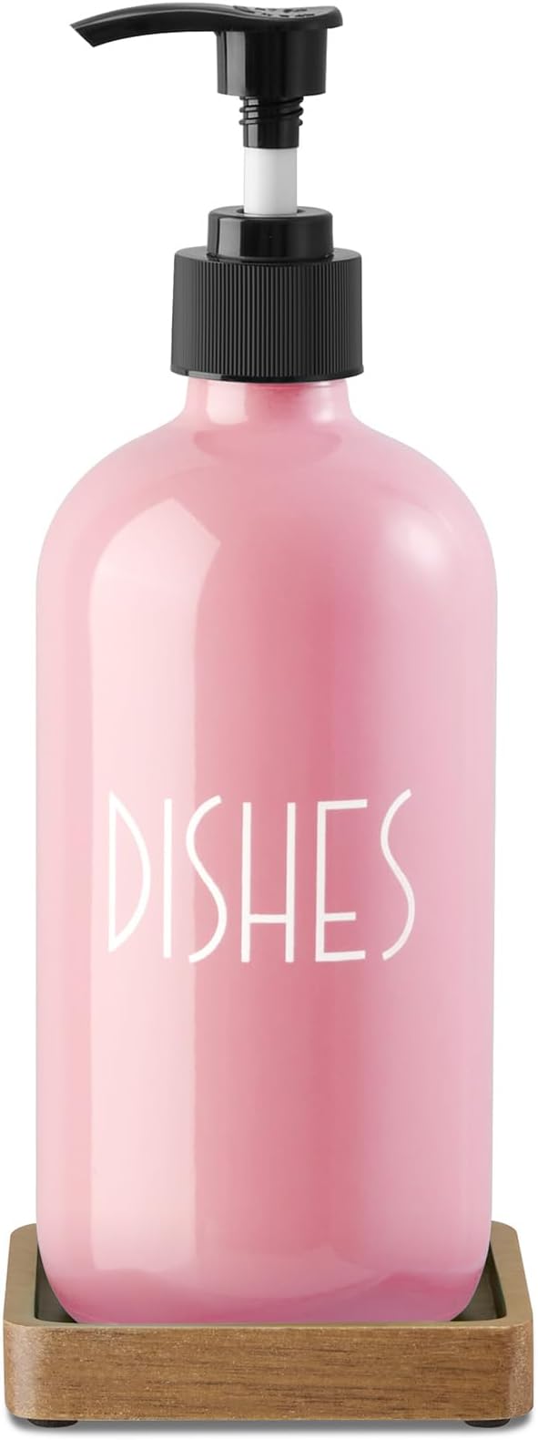 Pink Glass Dish Soap Dispenser by Unknown