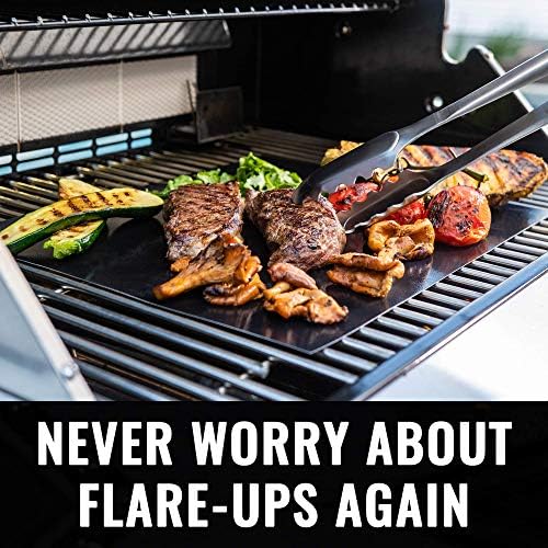 Grillaholics Reusable Non-Stick Grill Mats for Outdoor Grill | Set of