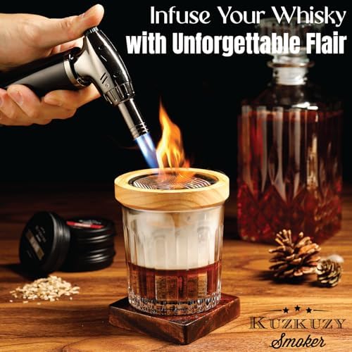 Cocktail Smoker Kit with Torch – 6 Flavors Wood Chips – Bourbon