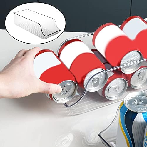 Refrigerator Organizer Clear Plastic Beverage Canned Food Dispenser