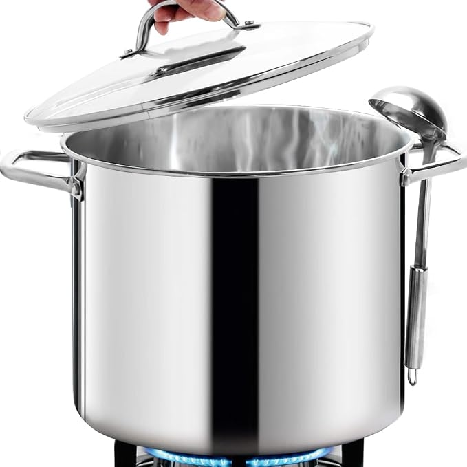HOMICHEF Commercial Grade LARGE STOCK POT 20 Quart by HOMICHEF
