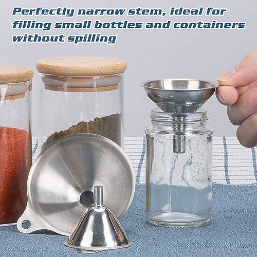 INF 3 Pieces Stainless Steel Funnel Set, Food Grade Mini Funnels for