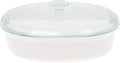 CorningWare FS2 2.5qt/2.35L Oval French White Casserole Dish & DC1.5C 1-1.75L by CorningWare