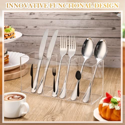 Suzile Clear Acrylic Utensil Holder, 3 Section