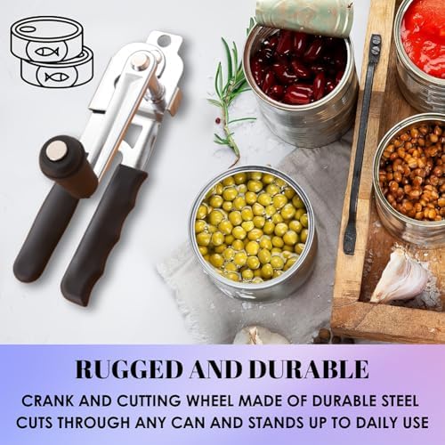 Heavy Duty Hand Crank Manual Can Opener, Stainless Steel Safety Can