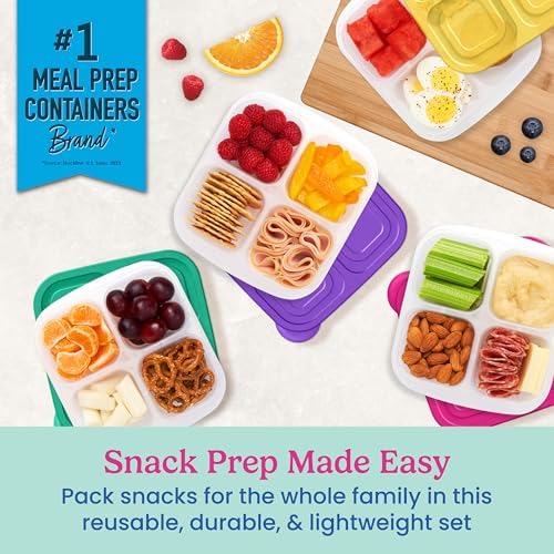 Bentgo Easyboxes 4-Compartment Snack Containers - 8-Piece Set with 4