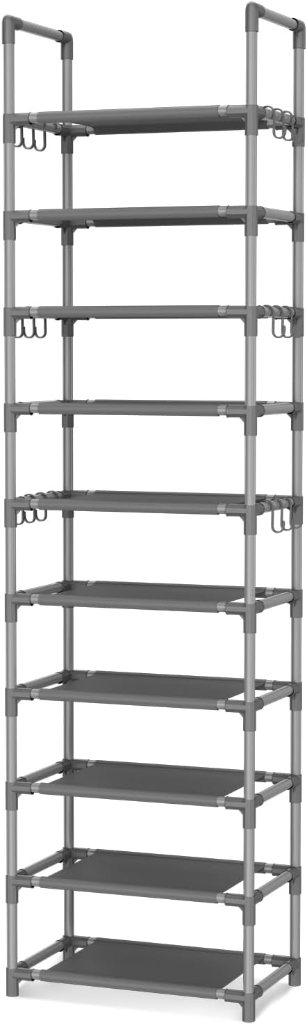 VTRIN 10 Tiers Tall Shoe Rack Holds 20-25 Pairs of Shoes Sturdy Vertical Shoe - Image 8