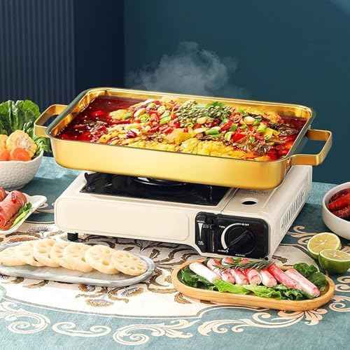 Rectangle Spanish Paella Pan, 304 Stainless Steel Skillet Pan