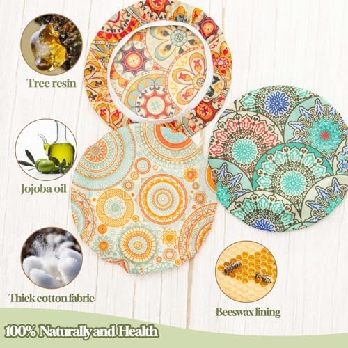 3 PCS Reusable Beeswax Bowl Covers