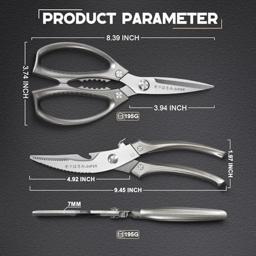 Huusk Kitchen Scissors Set Heavy Duty Spring Loaded All Purpose for