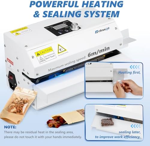 Commercial Automatic Continuous Heat Sealer, Desktop White