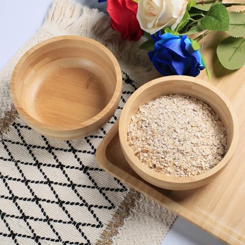 Soup Bowls Set of 2 for Dessert/Cereal/Pasta/Fruit | Natural Bamboo