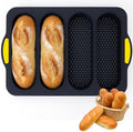 French Bread Hoagie Sub Roll Baking Pans 4-slot Mold, Non Stick