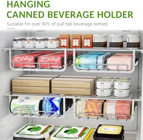 Hanging Soda Can Organizer for Refrigerator, 10-Can Dispenser