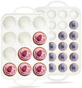 12+24 Cups Silicone Muffin Pans for Baking with Metal Frame