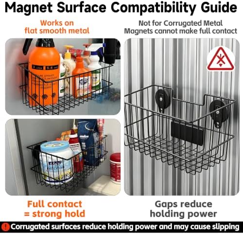 ULIBERMAGNET Magnetic Wire Baskets, 2-Pack
