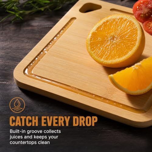 2 Pack Small Bamboo Cutting Boards Set, Mini Square Chopping Boards