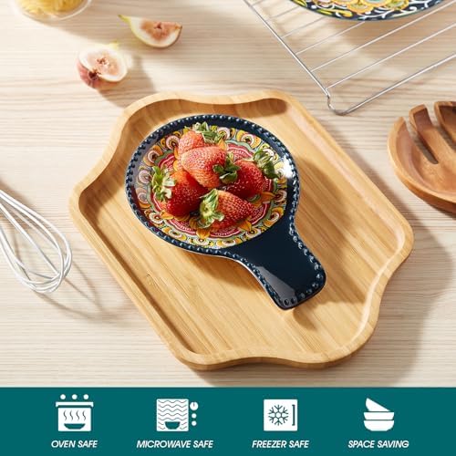 vancasso 7.7 Inch Ceramic Spoon Rest, Bohemian Stove Top, Blue