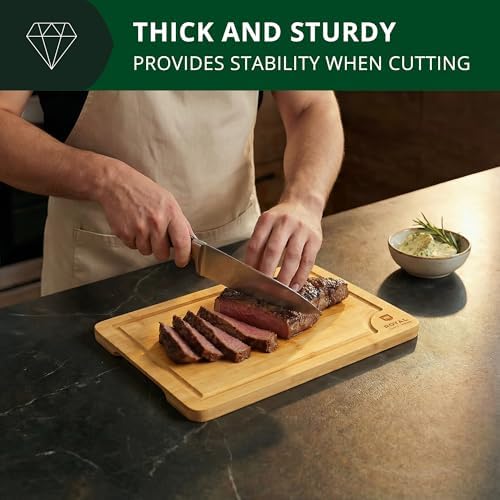 ROYAL CRAFT WOOD Bamboo Cutting Board with Juice Groove - Kitchen