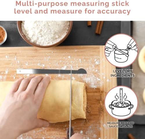 CuttleLab Measuring Cups and Measuring Spoons Set of 14 - Stainless Steel Measuring Cups and Spoons Set, Includes 1/8 Teaspoon Measuring Spoon, 1/8 Cup Measuring Cup, Leveler Dry (14, Country Chic)