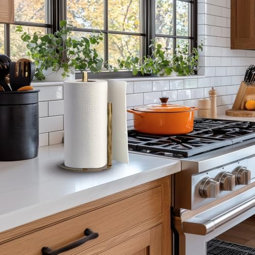 Hand-Forged Gold Solid Metal Paper Towel Holder