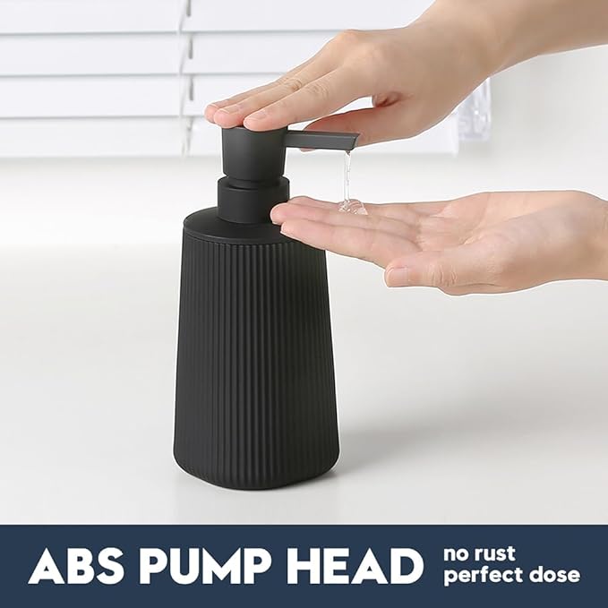 Small Soap Dispenser for Bathroom and Kitchen, Modern Farmhouse Striped Style - Image 3