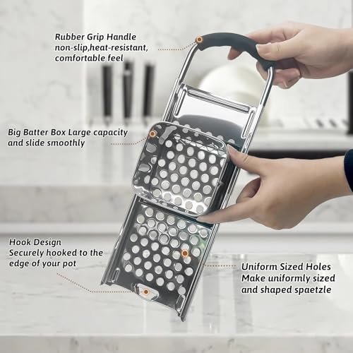 Grade Stainless Steel Spaetzle Maker with Anti-slip Rubber Handle